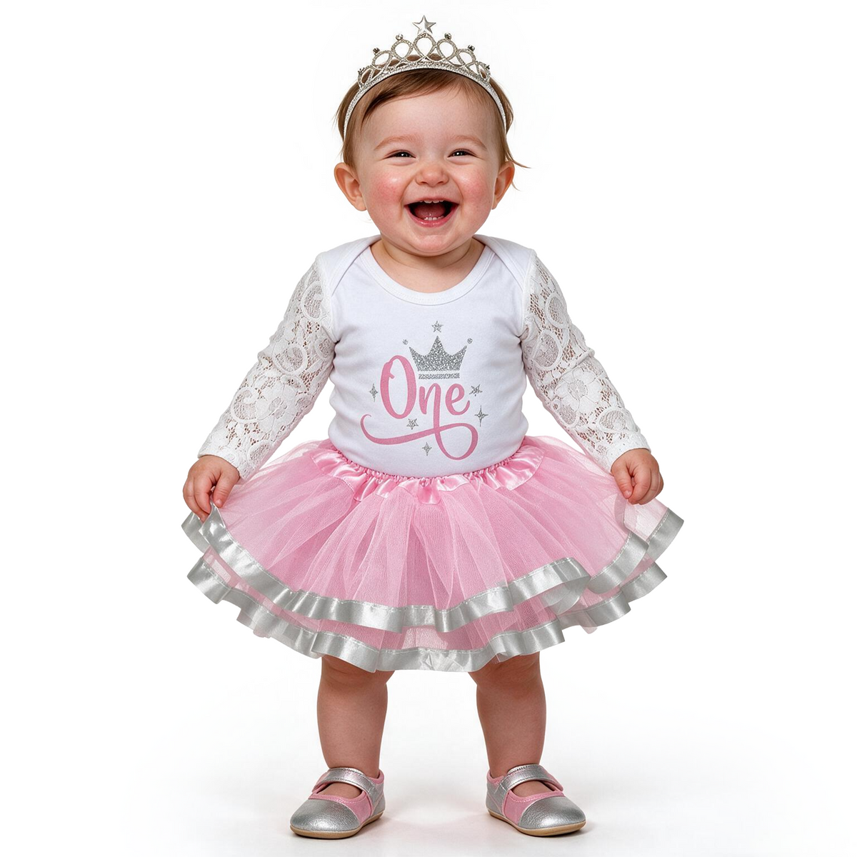 Luke and Lulu First Birthday Outfit Girl - 1st Birthday Princess Crown Tutu Set