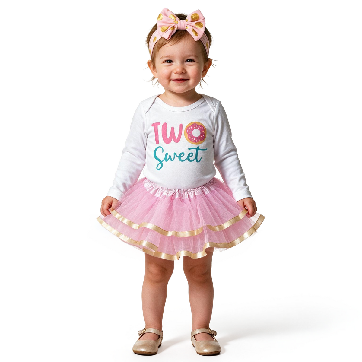 Luke and Lulu Two Sweet Birthday Outfit Tutu Dress with Headband For Her 2nd Birthday - Photo-Ready 3-Piece Set