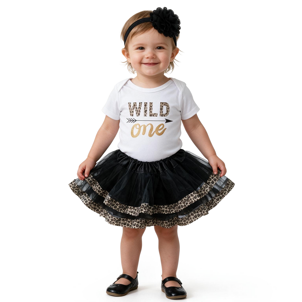Luke and Lulu 1st Birthday Girl Wild One - Leopard, PinkGold - Wild One Birthday Outfit Girl