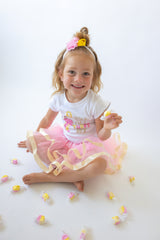 Three Rex 3rd Birthday Outfit for Girls – Long Sleeve Pink Dinosaur Shirt, Tutu Skirt & Headband Set