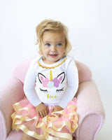 Unicorn 2nd Birthday Outfit for Girls – Long Sleeve Bodysuit, Pink Tutu Skirt & Unicorn Headband Set