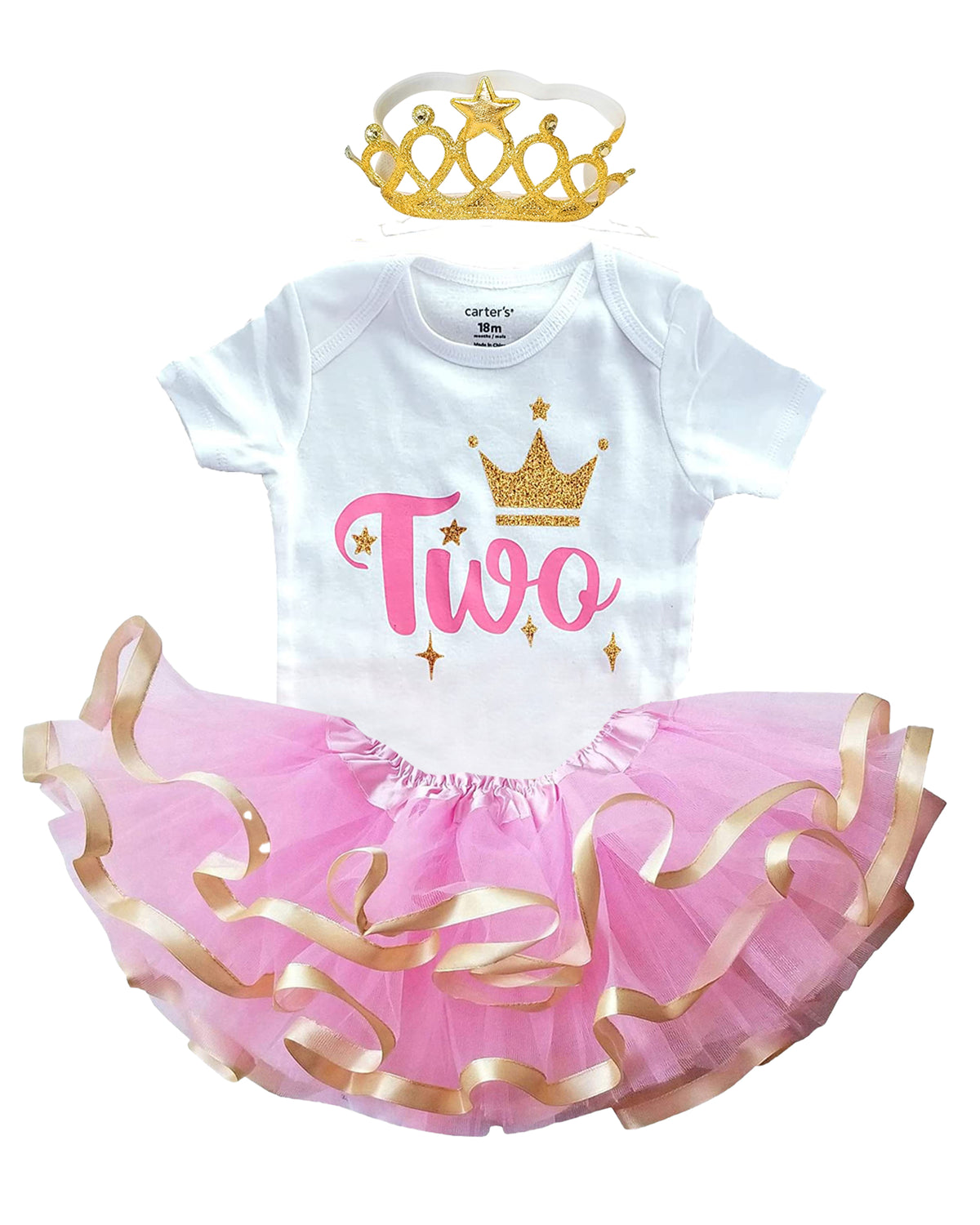 Luke and Lulu 2nd Birthday Outfit Girl - Princess Tutu Dress with Crown, Second Birthday Party Dress for 2 Year Old Girl
