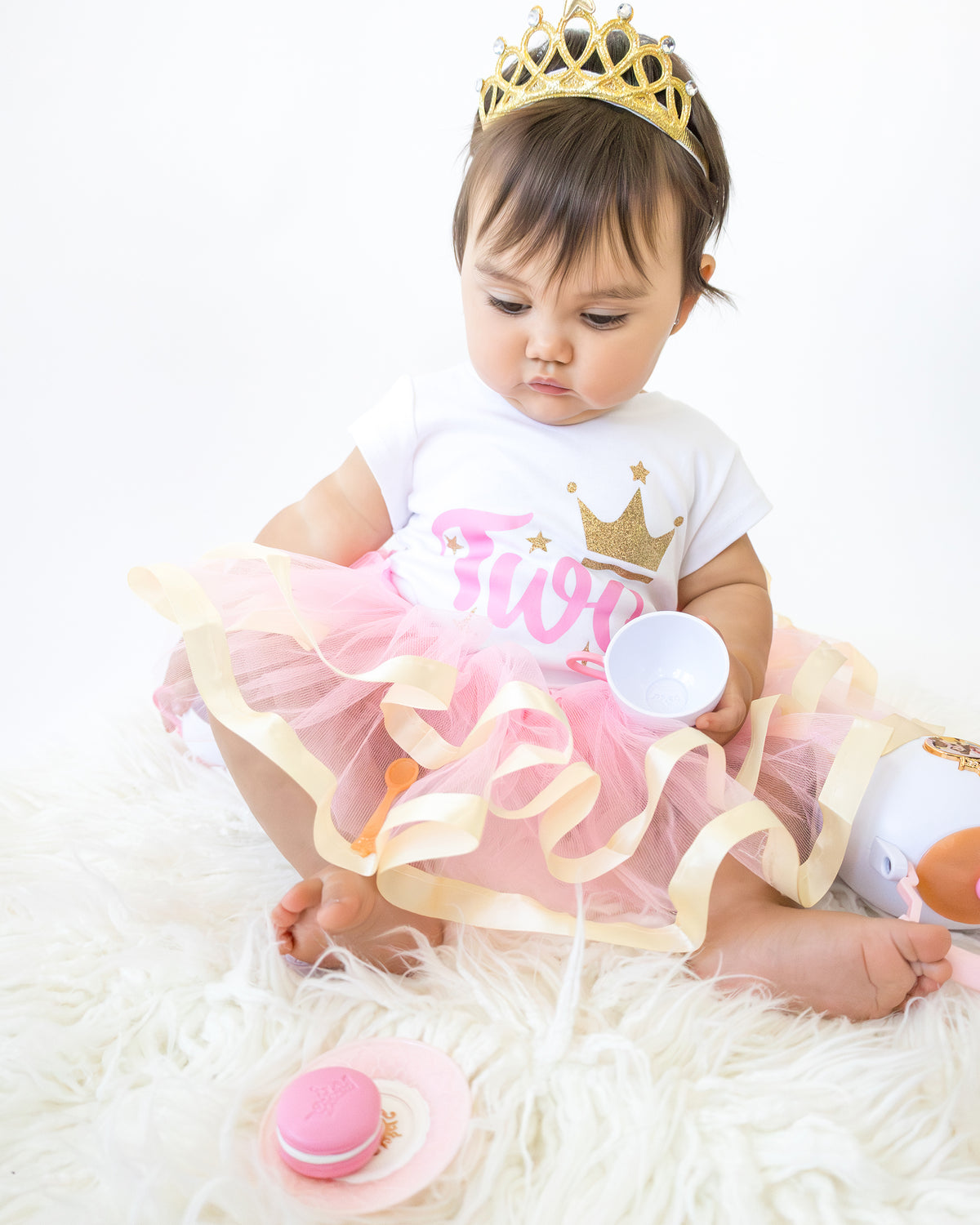 Luke and Lulu 2nd Birthday Outfit Girl - Princess Tutu Dress with Crown, Second Birthday Party Dress for 2 Year Old Girl