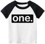One. Minimalist 1st Birthday Raglan Shirt for Baby Boys