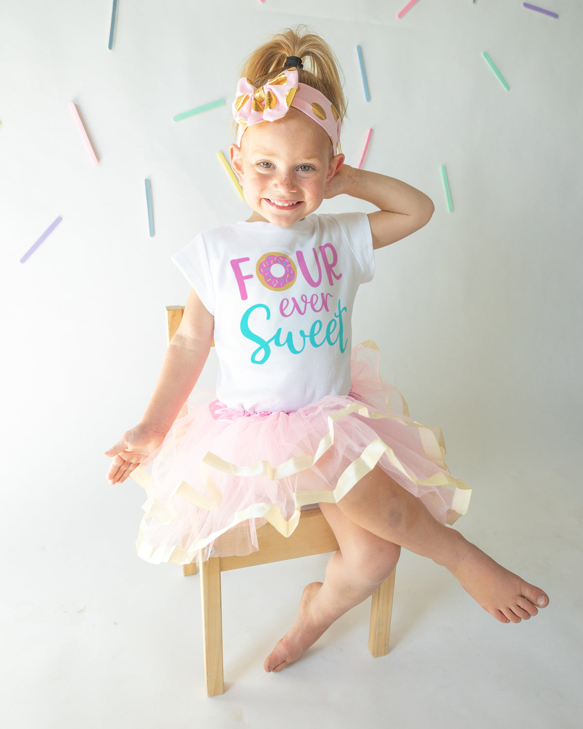 Luke and Lulu 4th Birthday Girl Outfit - Four Ever Sweet, Four Hear Me Roar, Pink - Fourth Birthday Outfit Girl