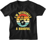 I’m Officially a Handful 5th Birthday Black T-Shirt for Boys