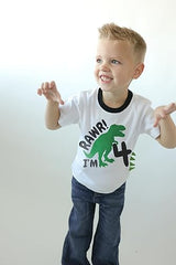 Rawr! I’m 4 Dinosaur 4th Birthday White T-Shirt with Spikes for Boys