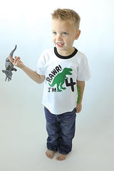 Rawr! I’m 4 Dinosaur 4th Birthday White T-Shirt with Spikes for Boys
