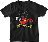 My 3rd Birthday Mickey-Inspired Black T-Shirt for Boys