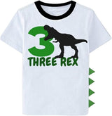 Three Rex Dino 3rd Birthday T-Shirt for Boys