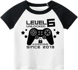 Level 6 Unlocked 6th Birthday Raglan T-Shirt for Boys
