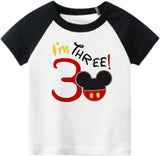 I’m Three Mickey-Inspired 3rd Birthday Raglan T-Shirt for Boys