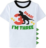Roar I’m Three Dino 3rd Birthday T-Shirt for Boys
