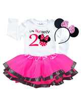 2nd Second Birthday Girl Outfit Mouse Shirt Twodlesminnietutu Long Sleeve