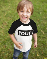 Four. Minimalist 4th Birthday Raglan T-Shirt for Boys
