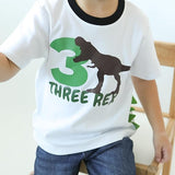 Three Rex Dino 3rd Birthday T-Shirt for Boys