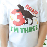Roar I’m Three Dino 3rd Birthday T-Shirt for Boys