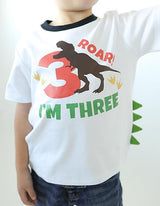 Roar I’m Three Dino 3rd Birthday T-Shirt for Boys