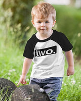 Two. Minimalist 2nd Birthday Raglan Shirt for Boys