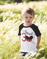 I’m Three Mickey-Inspired 3rd Birthday Raglan T-Shirt for Boys