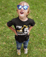 I’m 5 and Crushing It 5th Birthday Black T-Shirt for Boys