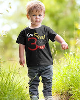 I’m Three Mickey-Inspired 3rd Birthday Black T-Shirt for Boys