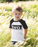 Two. Minimalist 2nd Birthday Raglan Shirt for Boys