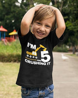 I’m 5 and Crushing It 5th Birthday Black T-Shirt for Boys