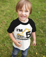 I’m 5 and Crushing It 5th Birthday Raglan T-Shirt for Boys