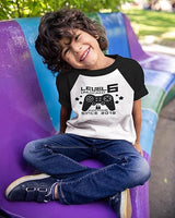 Level 6 Unlocked 6th Birthday Raglan T-Shirt for Boys
