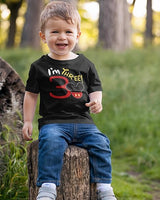 I’m Three Mickey-Inspired 3rd Birthday Black T-Shirt for Boys