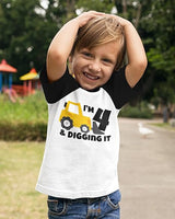 I’m 4 & Digging It Construction Birthday Raglan T-Shirt for Boys