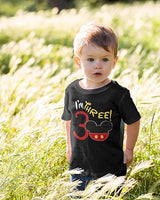 I’m Three Mickey-Inspired 3rd Birthday Black T-Shirt for Boys