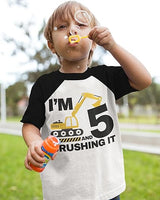I’m 5 and Crushing It 5th Birthday Raglan T-Shirt for Boys