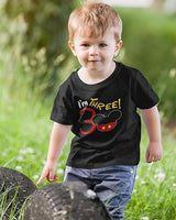 I’m Three Mickey-Inspired 3rd Birthday Black T-Shirt for Boys