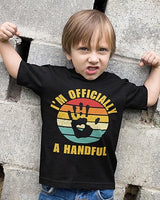 I’m Officially a Handful 5th Birthday Black T-Shirt for Boys