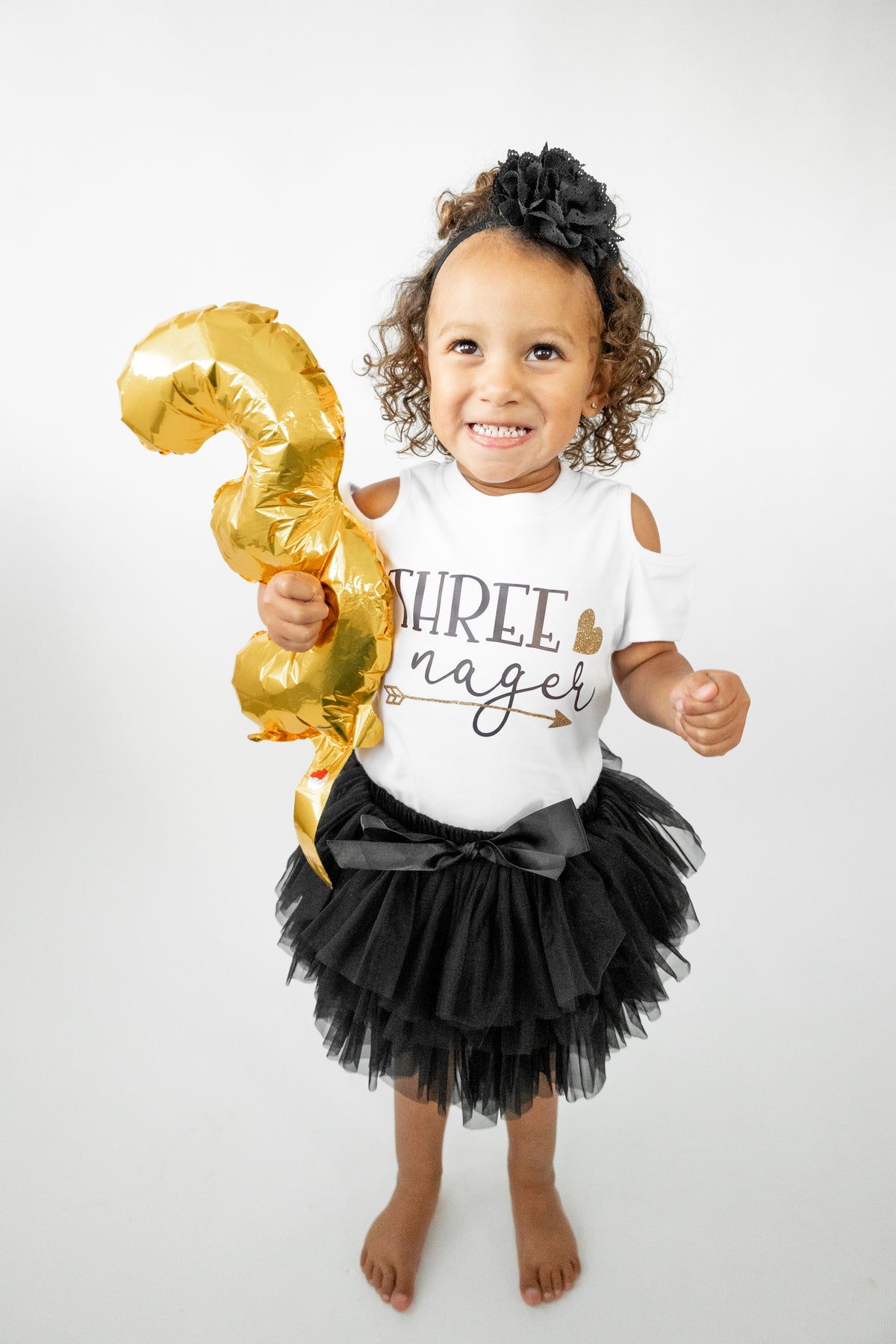 Luke and Lulu Threenager Birthday Outfit - Third Birthday Outfit Girl with Tutu Skirt - Clothes for 3 Year Old - Size 3T/4T