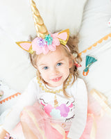 Unicorn 2nd Birthday Outfit for Girls – Long Sleeve Bodysuit, Pink Tutu Skirt & Unicorn Headband Set