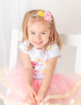 Baby Shark 2nd Birthday Outfit for Girls – Short Sleeve Bodysuit, Pink Tutu Skirt & Headband Set