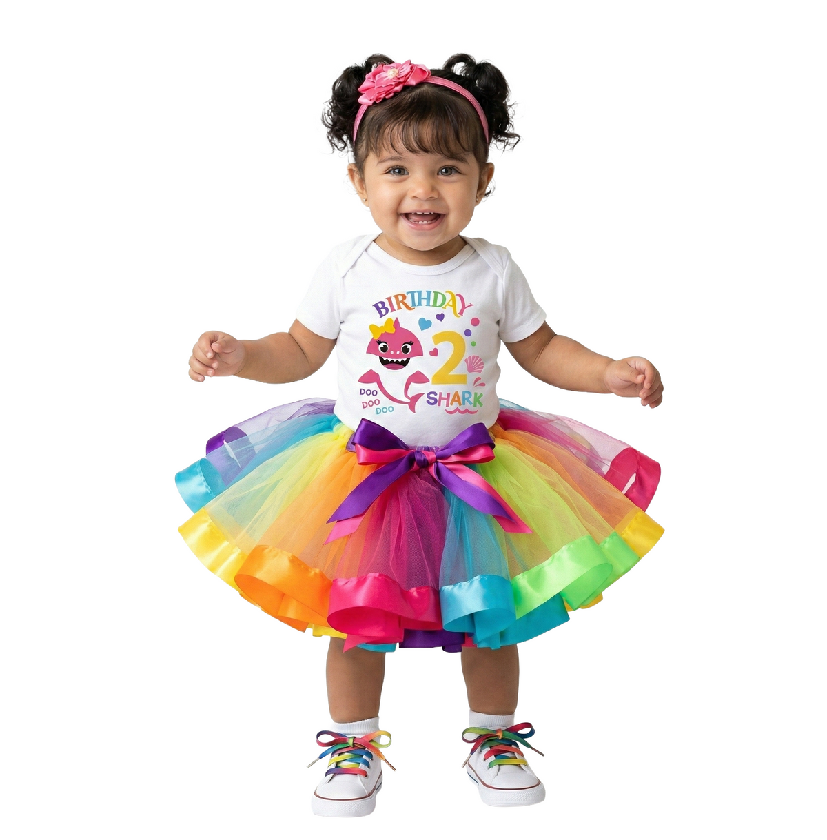 Luke and Lulu Birthday Outfit Girl Shark Design - 2nd Birthday Girl