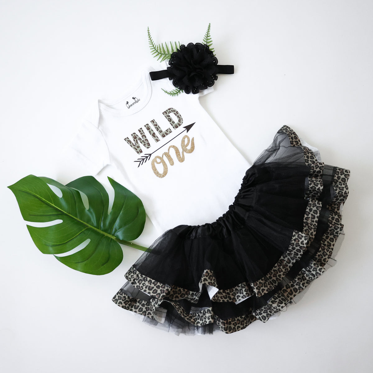 Luke and Lulu 1st Birthday Girl Wild One - Leopard, PinkGold - Wild One Birthday Outfit Girl