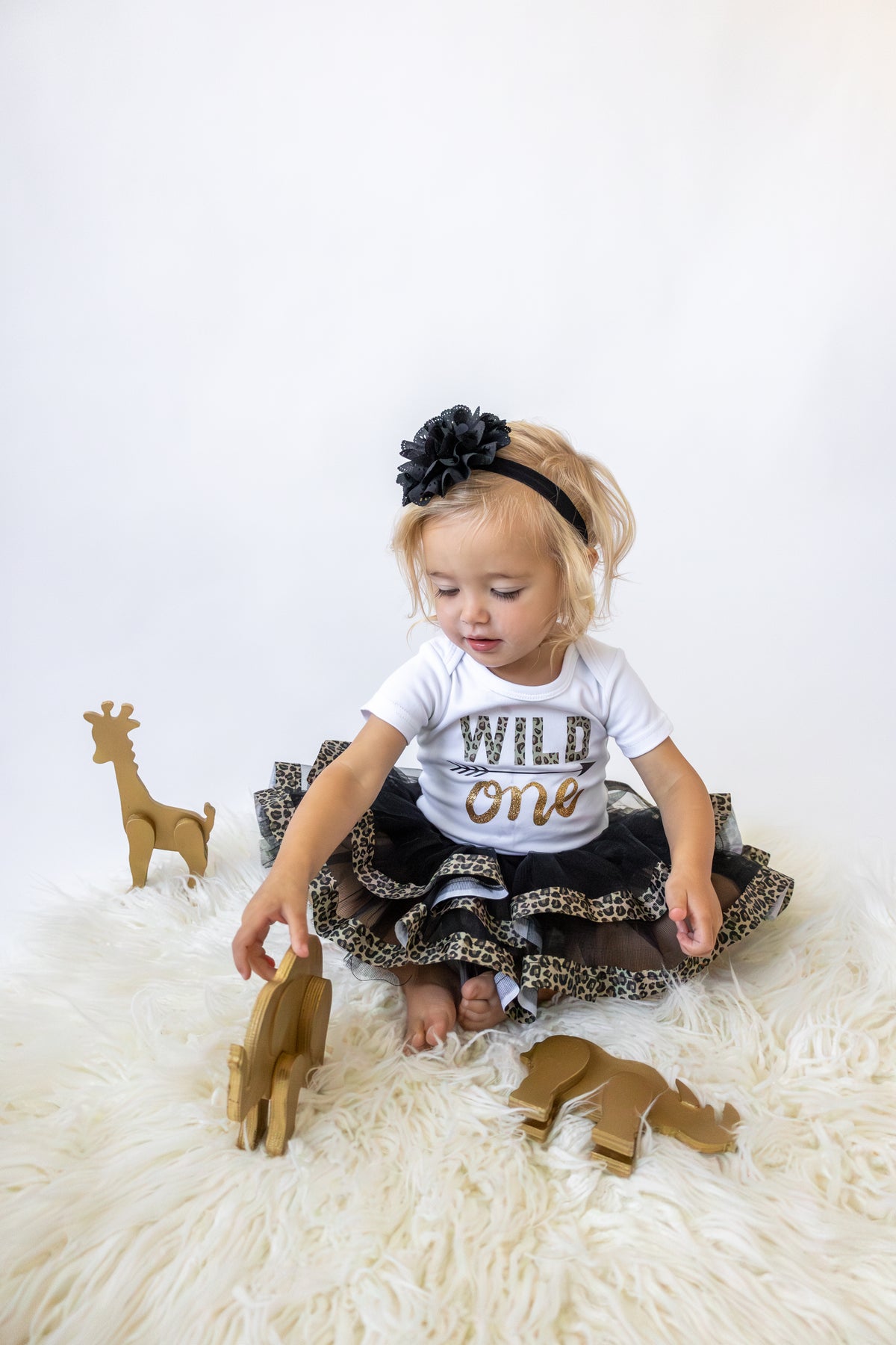 Luke and Lulu 1st Birthday Girl Wild One - Leopard, PinkGold - Wild One Birthday Outfit Girl