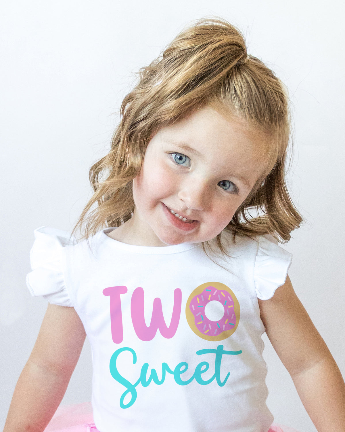 Luke and Lulu Two Sweet Birthday Shirt - Flutter Sleeve Top For Her 2nd Birthday - Photo-Ready