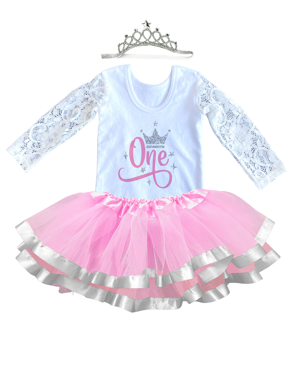 Luke and Lulu First Birthday Outfit Girl - 1st Birthday Princess Crown Tutu Set