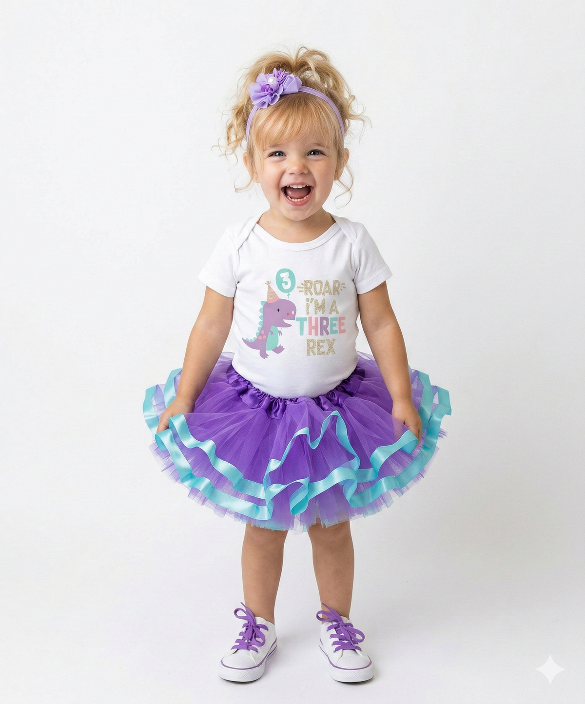 Luke and Lulu 3rd Birthday Girl Outfit - Three Rex Girl Outfit - Third Birthday Shirt Tutu Three Rex Decorations
