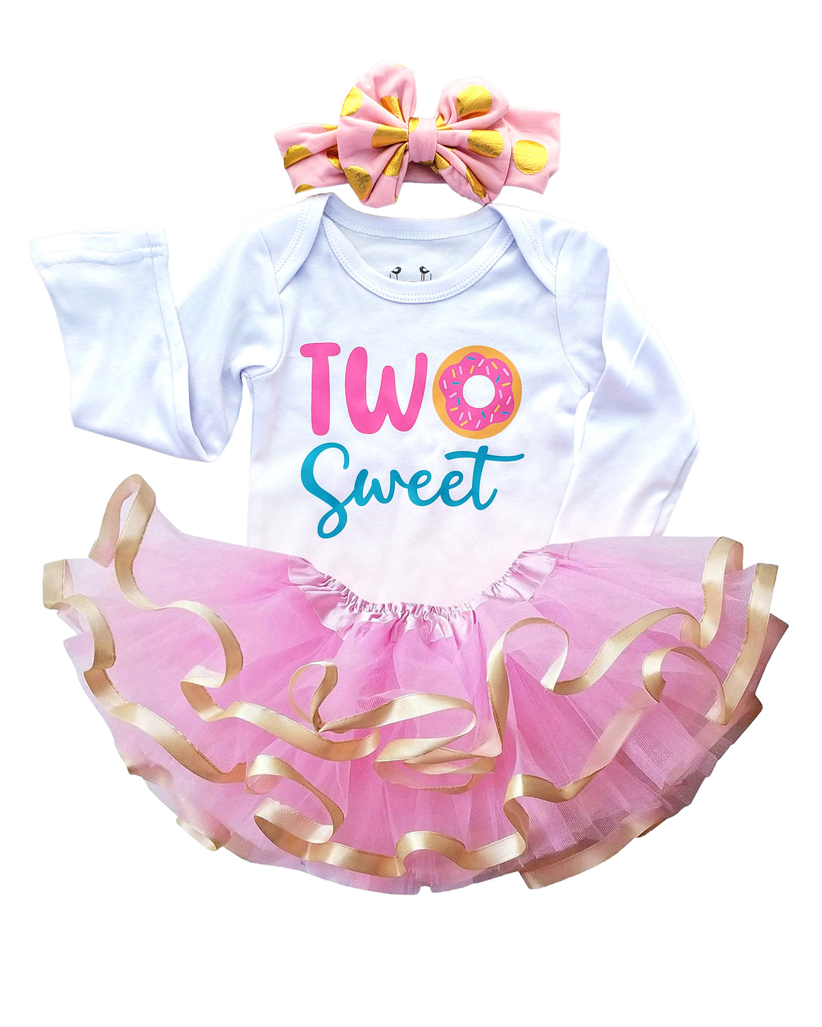 Luke and Lulu Two Sweet Birthday Outfit Tutu Dress with Headband For Her 2nd Birthday - Photo-Ready 3-Piece Set
