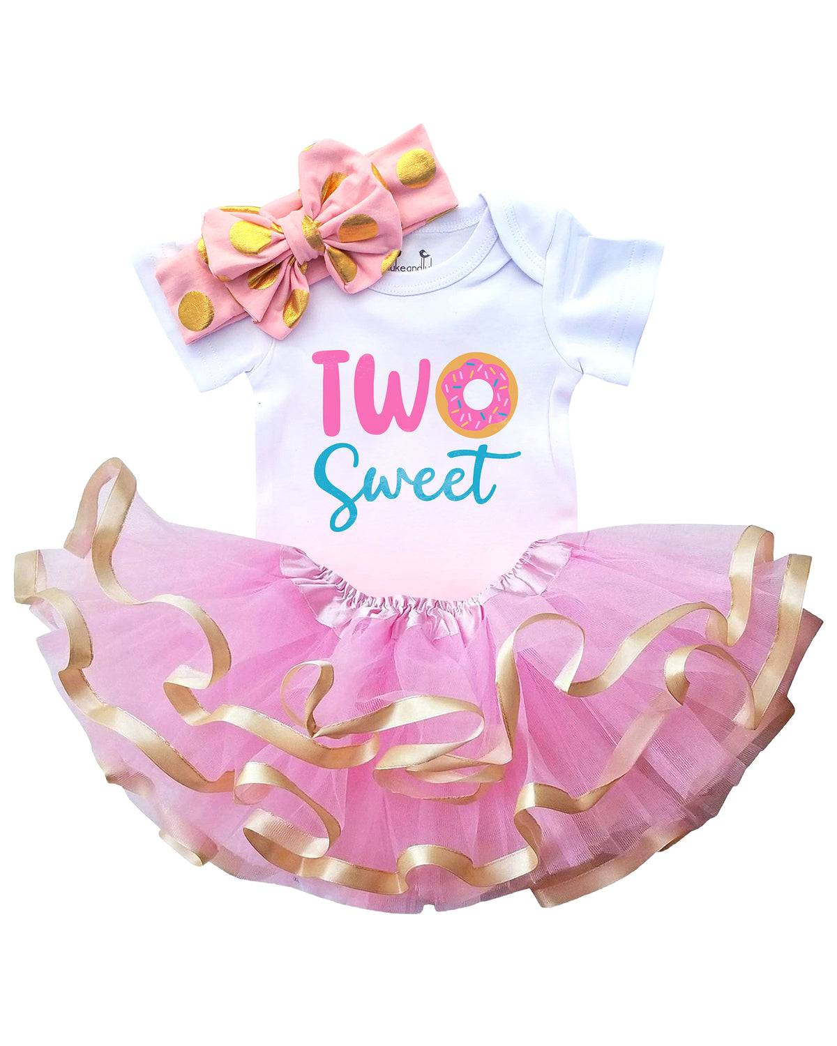Luke and Lulu Two Sweet Birthday Outfit Tutu Dress with Headband For Her 2nd Birthday - Photo-Ready 3-Piece Set