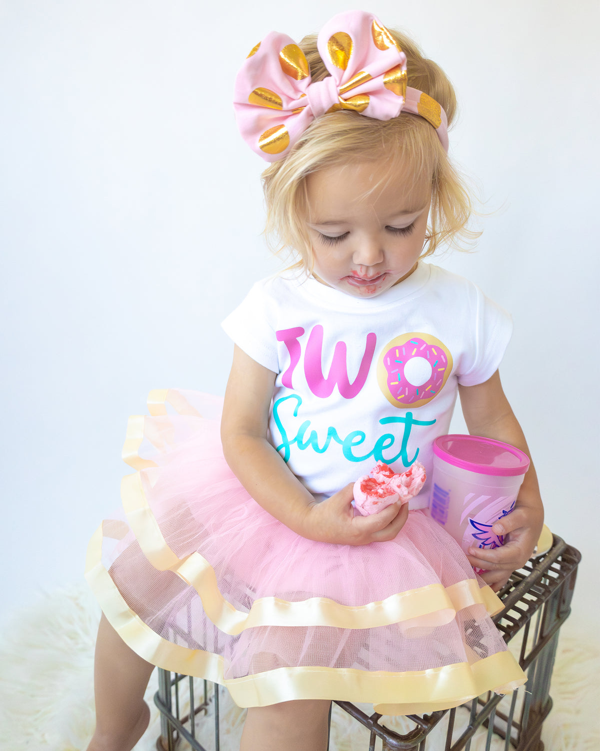 Luke and Lulu Two Sweet Birthday Outfit Tutu Dress with Headband For Her 2nd Birthday - Photo-Ready 3-Piece Set
