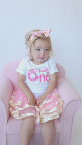 Sweet One 1st Birthday Outfit for Girls – Short Sleeve Bodysuit, Pink Tutu Skirt & Headband Set