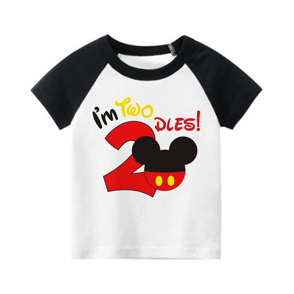 2nd Birthday Themed Shirts for Boy Gifts for 2 Year Old Boys Shirts Toddler Tshirt Second Raglan Red Black Yellow